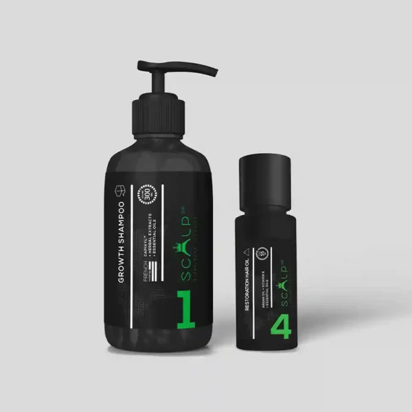 Hair Bundle: ScalpDr Growth Shampoo (300ml) and ScalpDr Restoration Hair Oil (55ml) (1 Each)